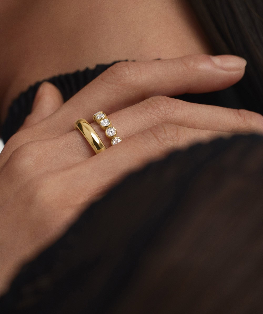 Mejuri Lab Grown Diamond Round Cut Bezel Eternity Band - 14k Yellow Gold