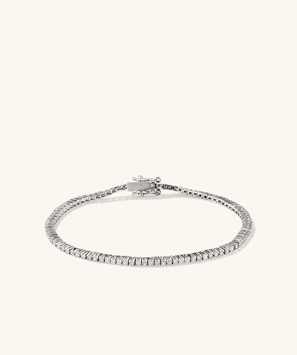 Mejuri Diamond Tennis Bracelet 1.3mm - 14k White Gold
