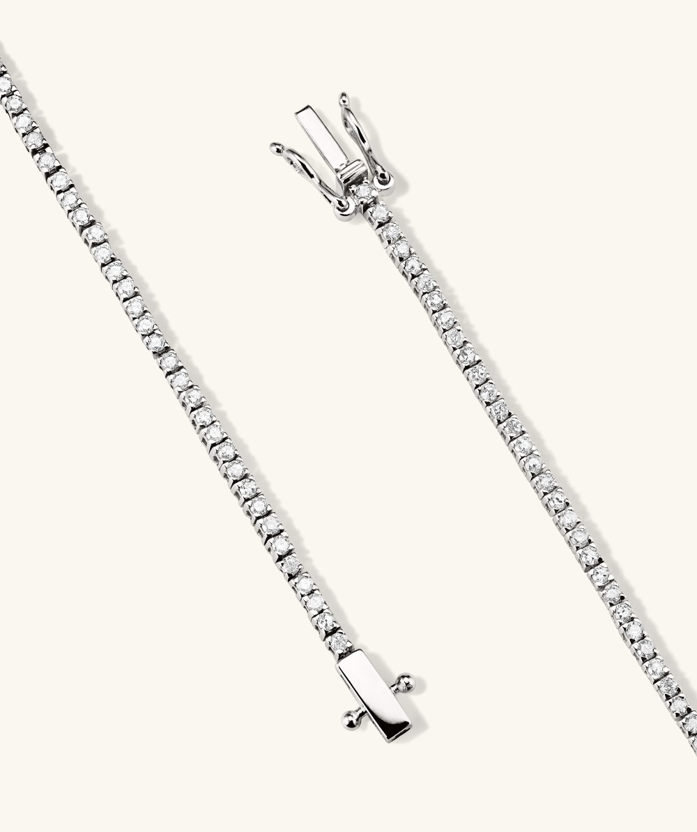 Mejuri Diamond Tennis Bracelet 1.3mm - 14k White Gold