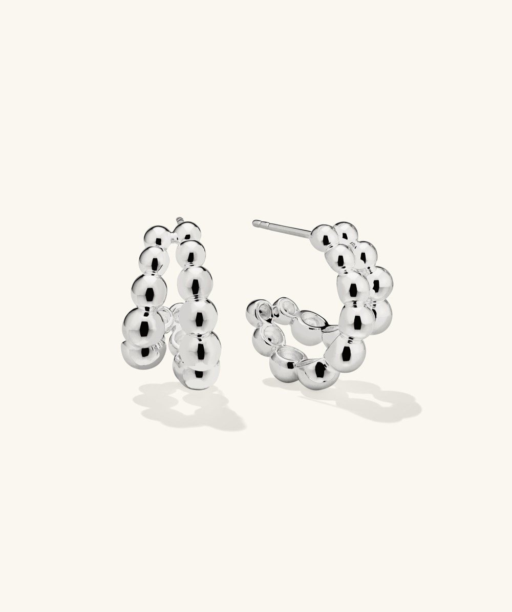 Mejuri Bubble Sphere Duo Hoops - Sterling Silver