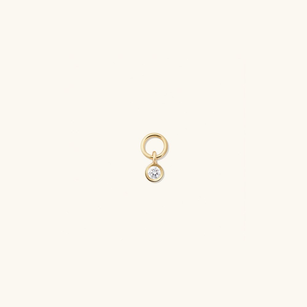 Mejuri Single Mini Gemstone Hoop Charm - 14k Yellow Gold