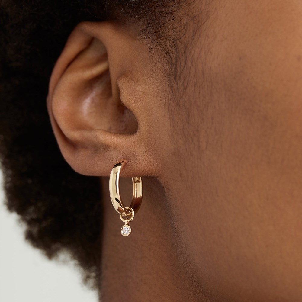 Mejuri Single Mini Gemstone Hoop Charm - 14k Yellow Gold