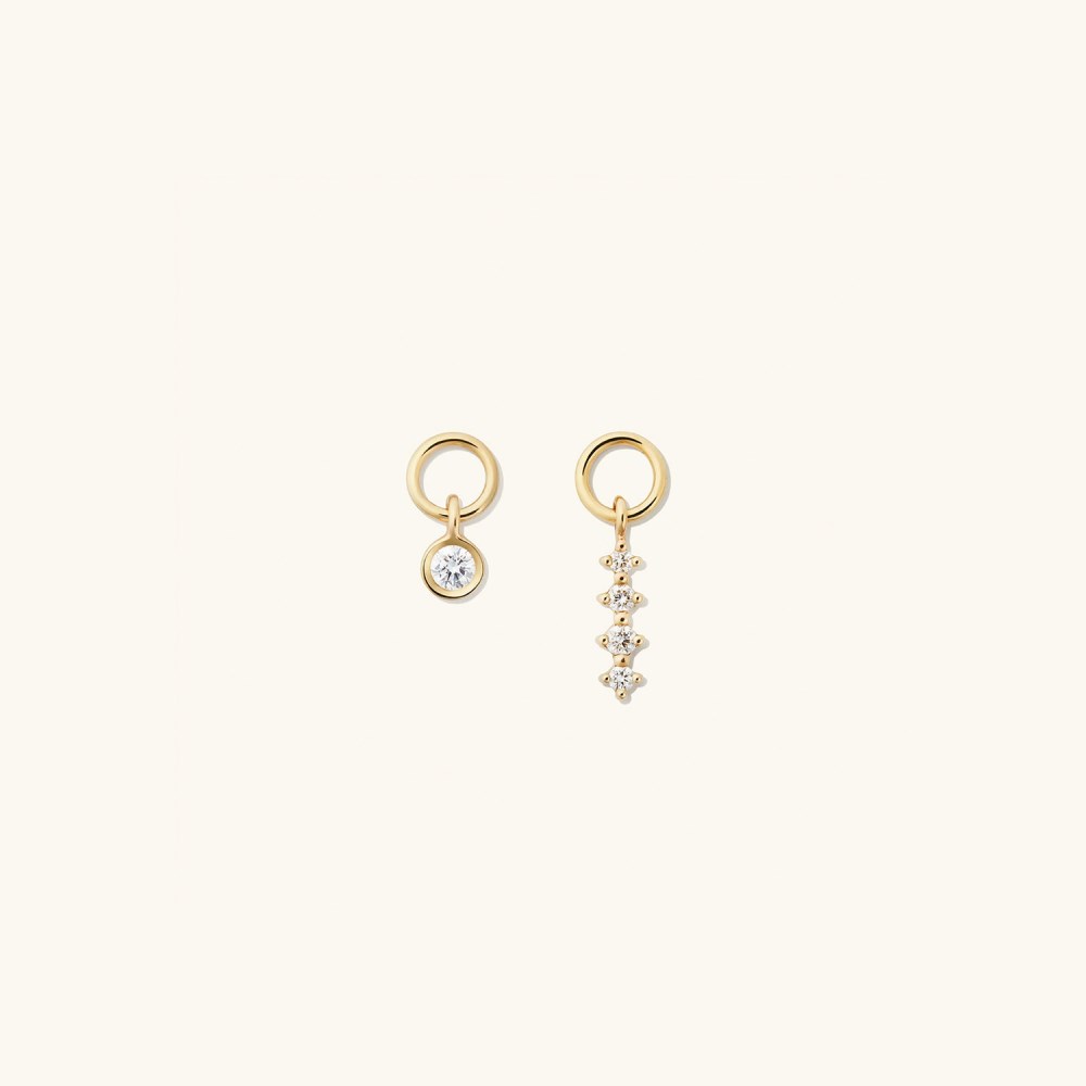 Mejuri Single Mini Gemstone Hoop Charm - 14k Yellow Gold
