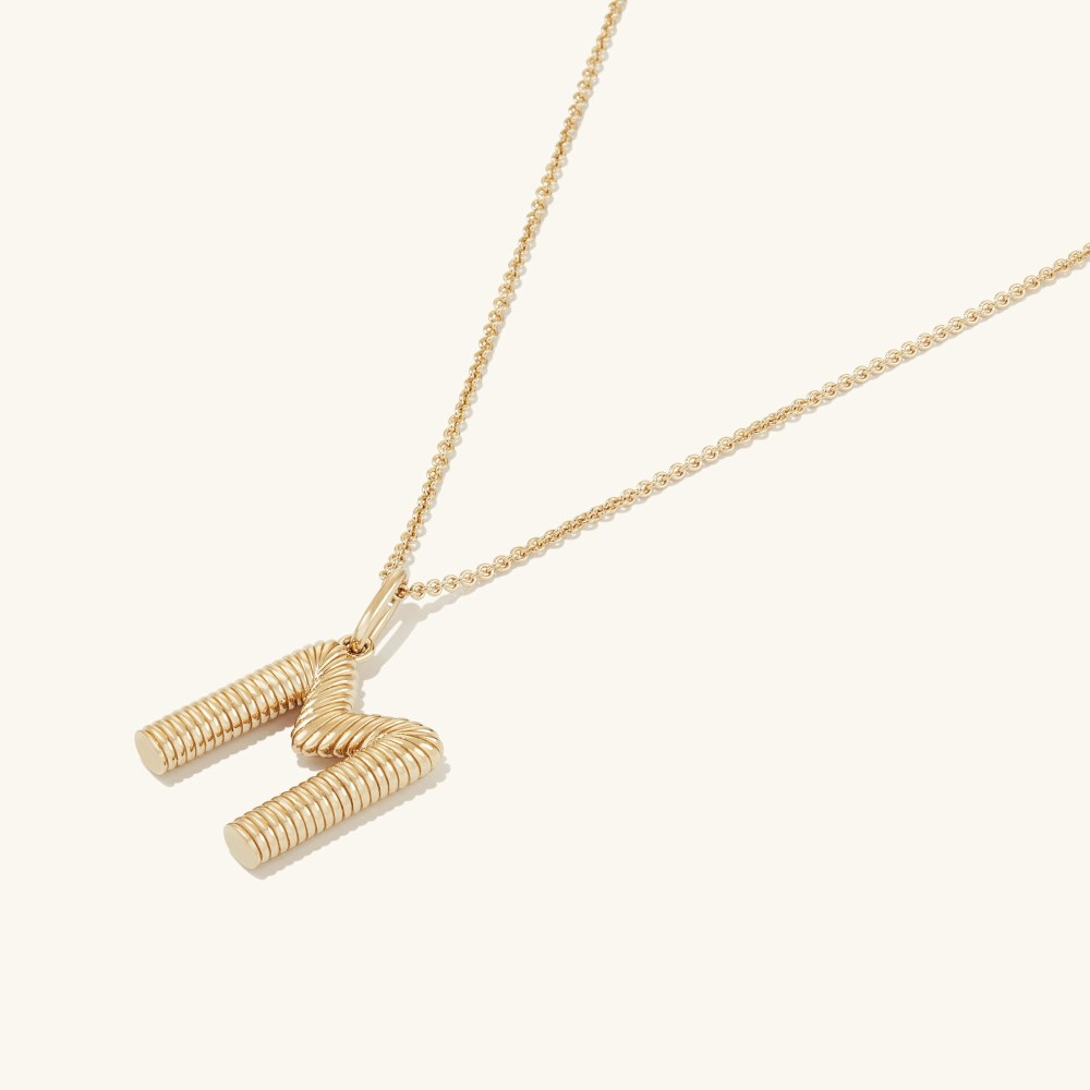 Mejuri Bold Letter Pendant Necklace - Gold Vermeil