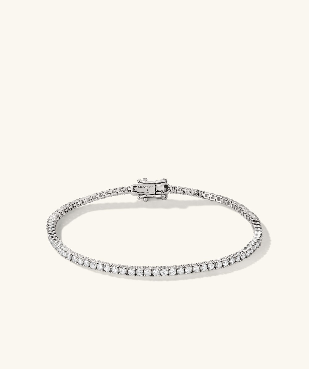 Mejuri Diamond Tennis Bracelet 1.8mm - 14k White Gold