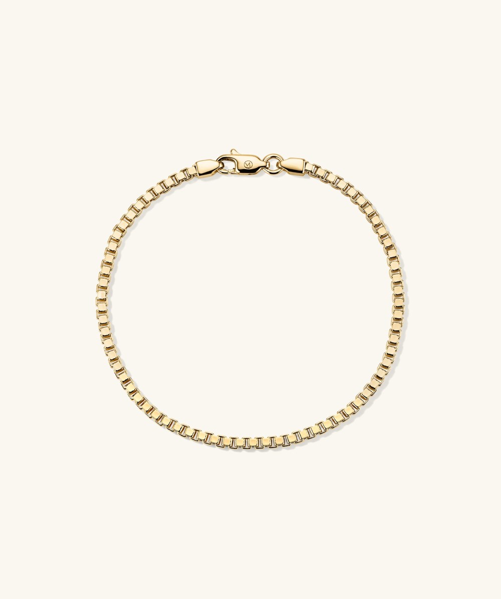 Mejuri Square Box Chain Bracelet - 14k Yellow Gold