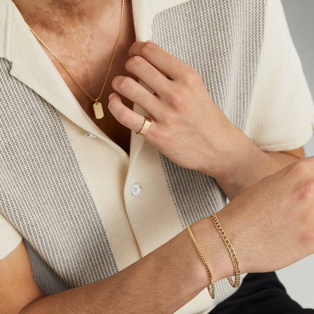 Mejuri Square Box Chain Bracelet - 14k Yellow Gold