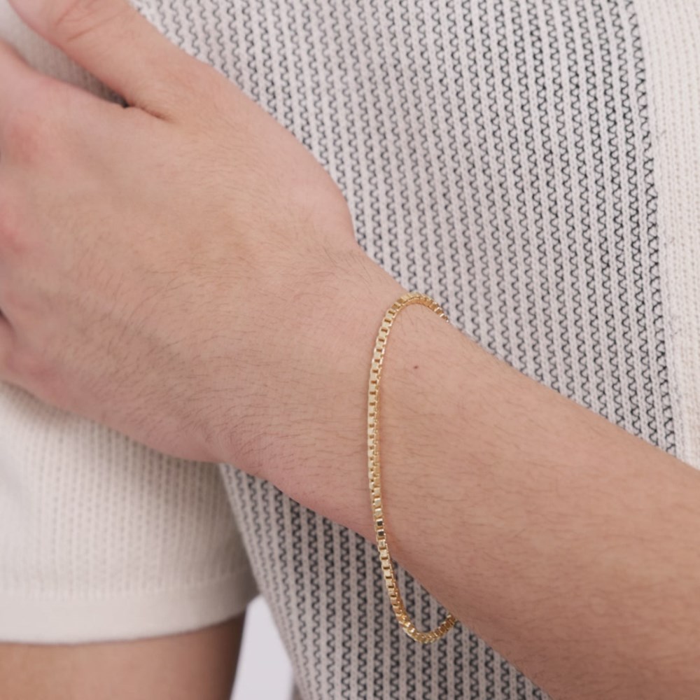 Mejuri Square Box Chain Bracelet - 14k Yellow Gold