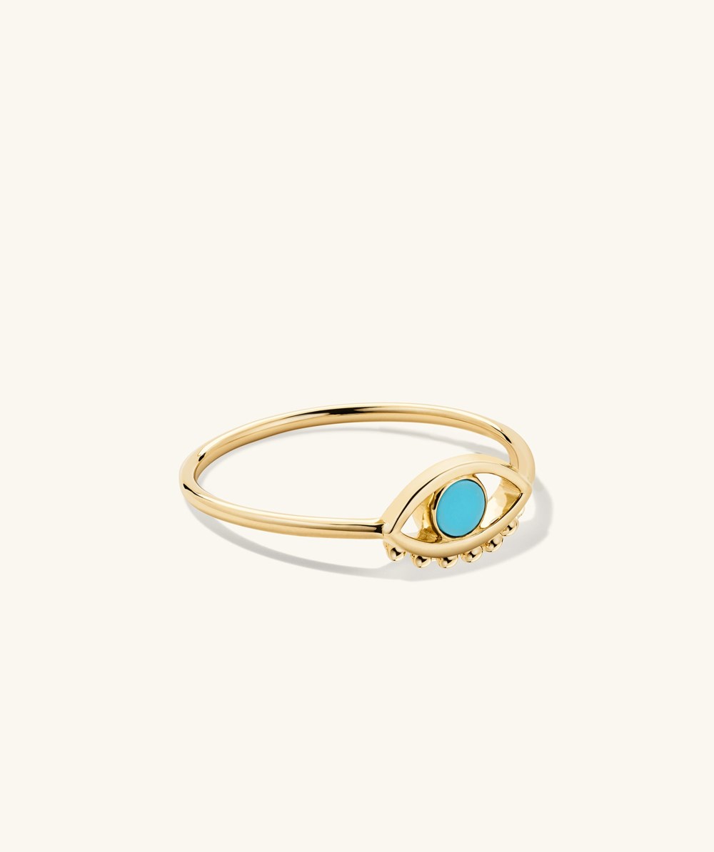 Mejuri Evil Eye Turquoise Ring - 14k Yellow Gold