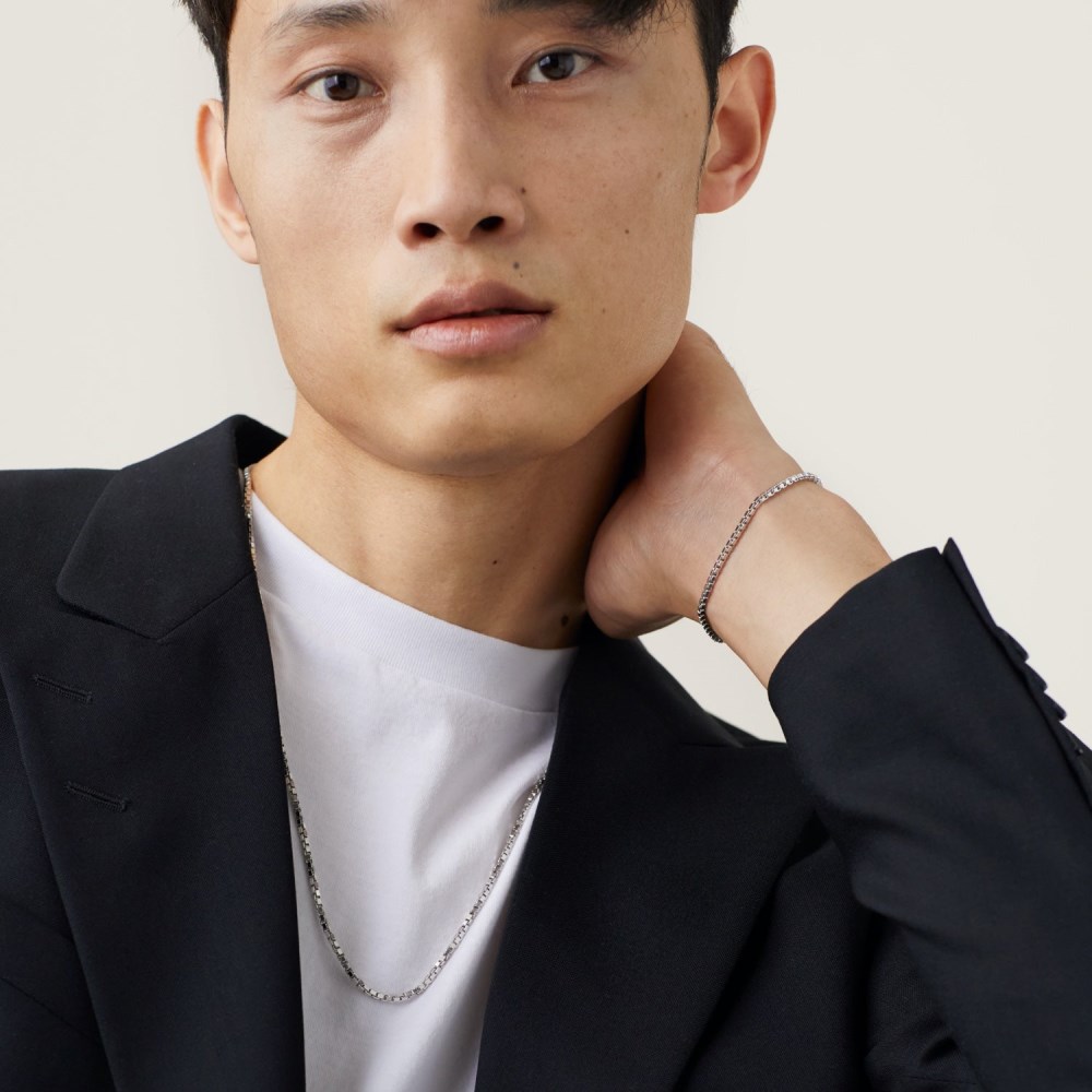Mejuri Square Box Chain Bracelet - Sterling Silver