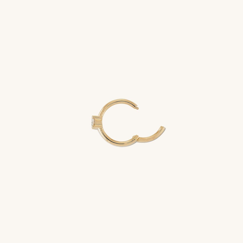 Mejuri Cartilage Solo Diamond Mini Hoop - 14k Yellow Gold