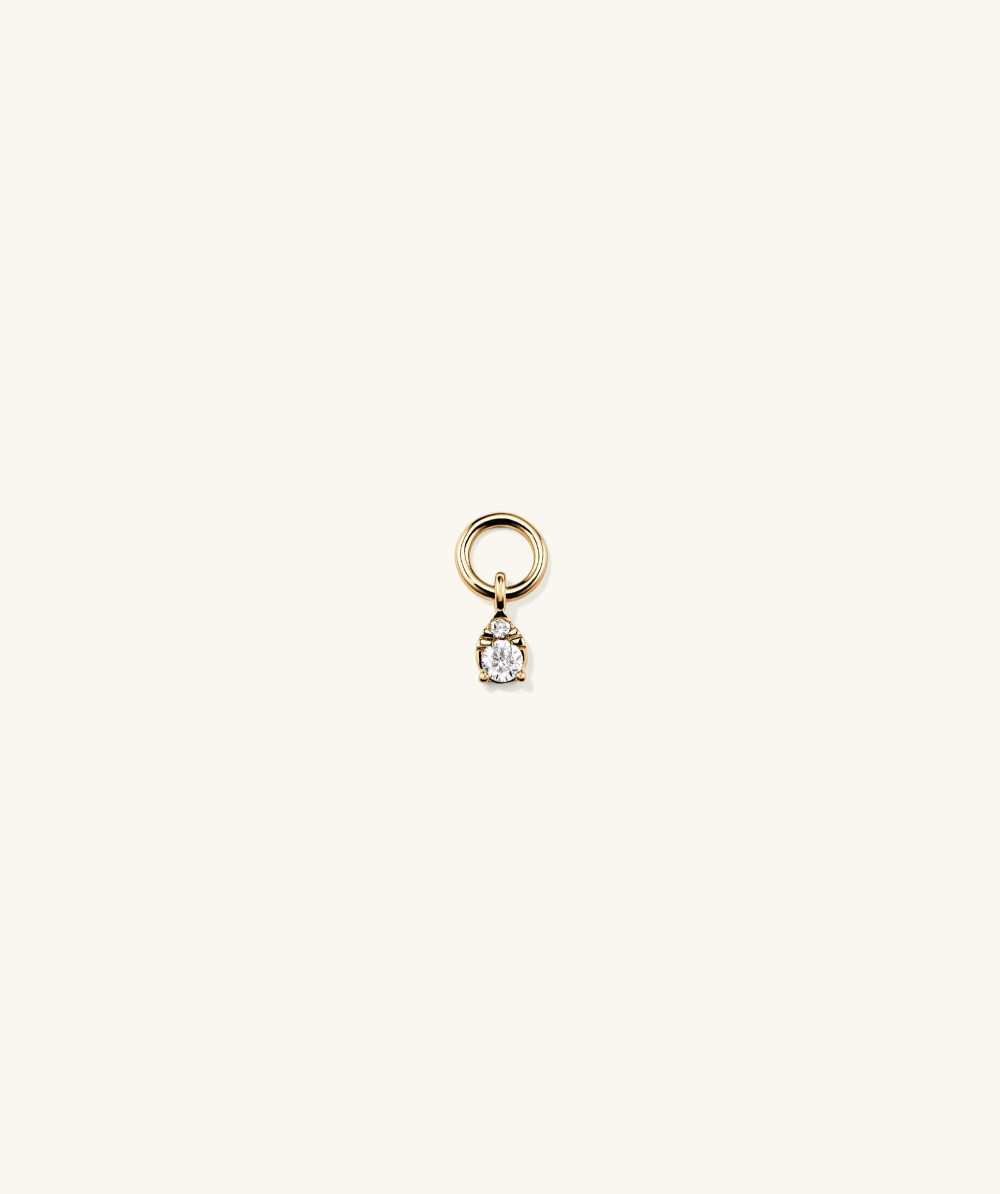 Mejuri Mini Pear Diamond Hoop Charm - 14k Yellow Gold