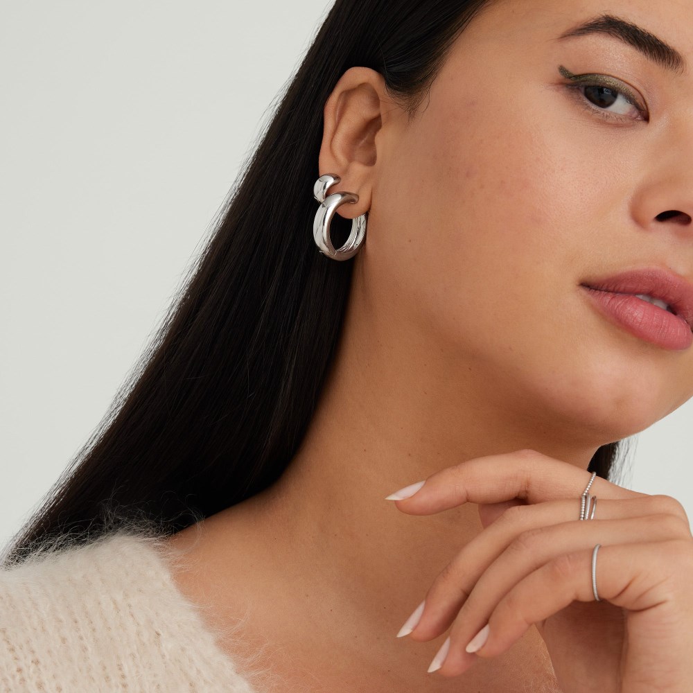 Mejuri Chunky Large Hoops - Sterling Silver