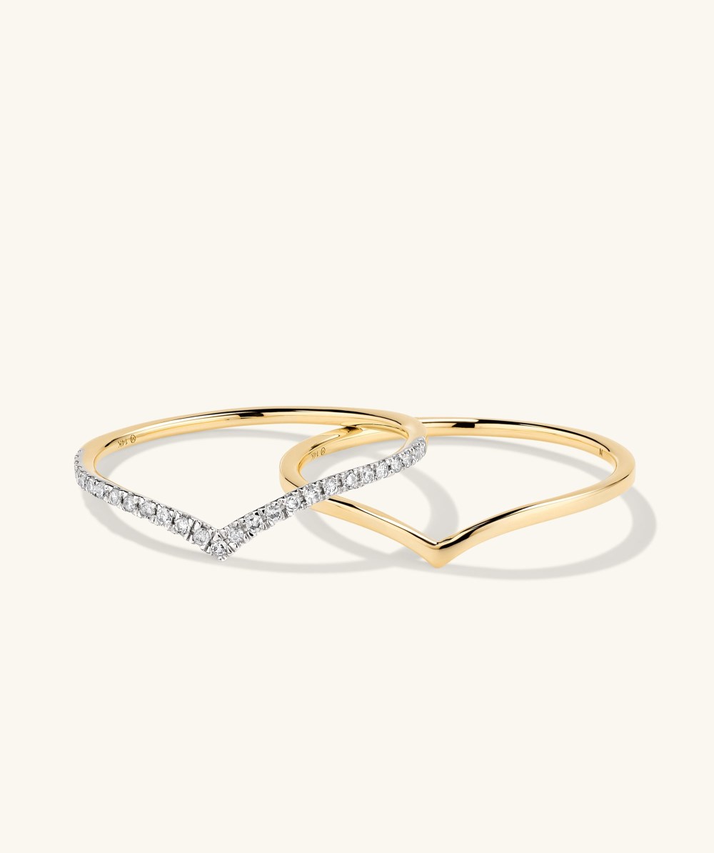 Mejuri Wishbone Stacker Set - 14k Yellow Gold