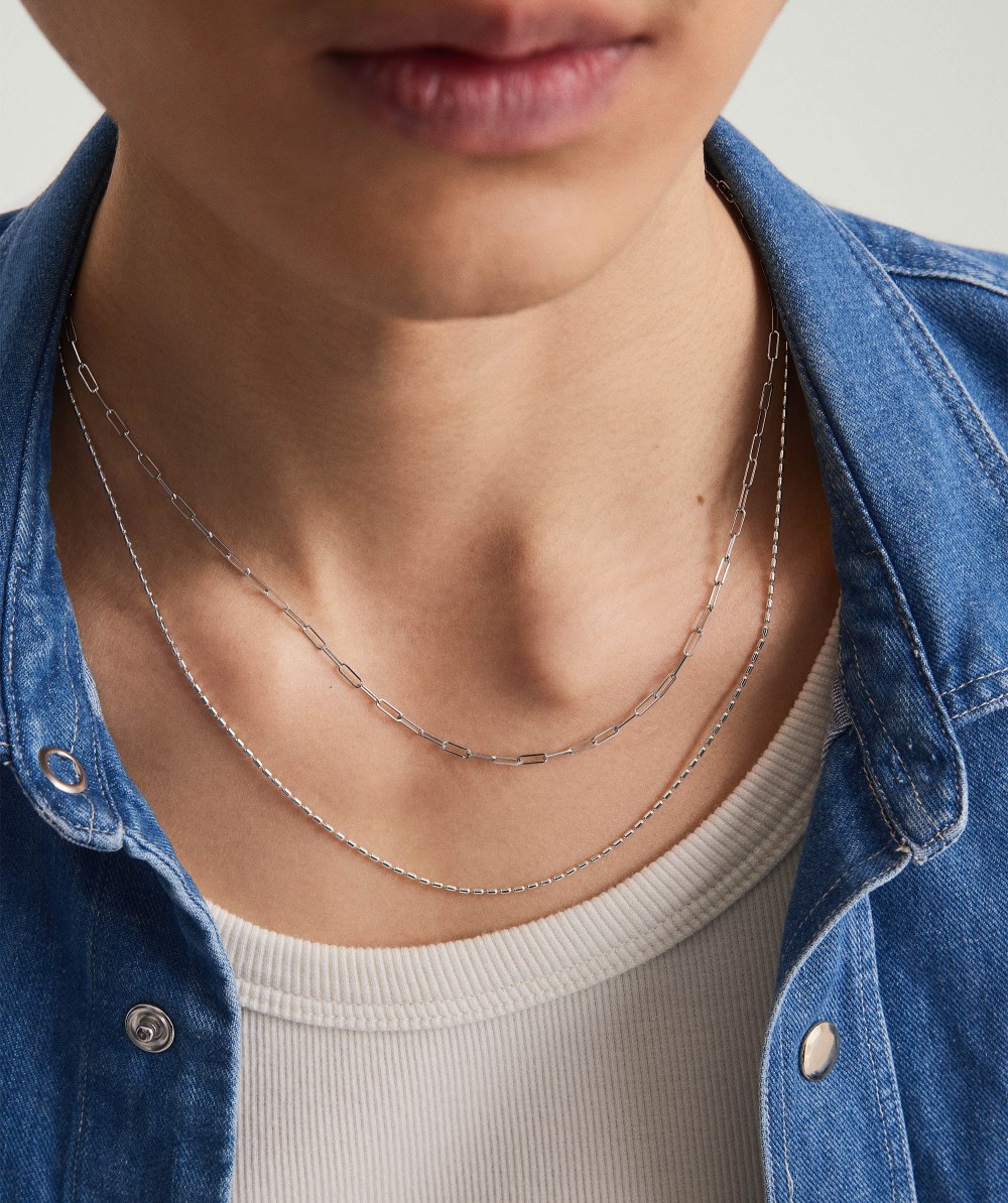 Mejuri Barrel Link Chain Necklace - Sterling Silver