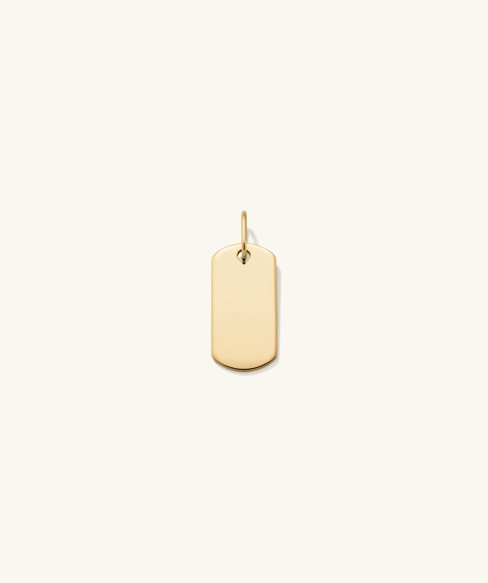 Mejuri Flat Tag Charm - 14k Yellow Gold