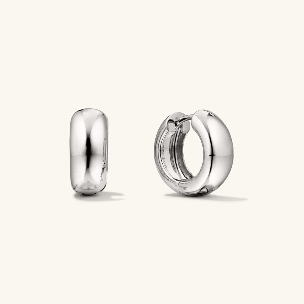 Mejuri Chunky Medium Hoops - Sterling Silver