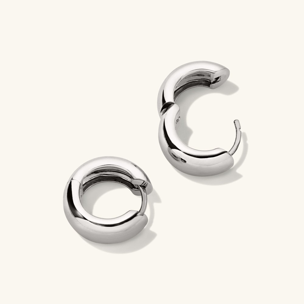 Mejuri Chunky Medium Hoops - Sterling Silver