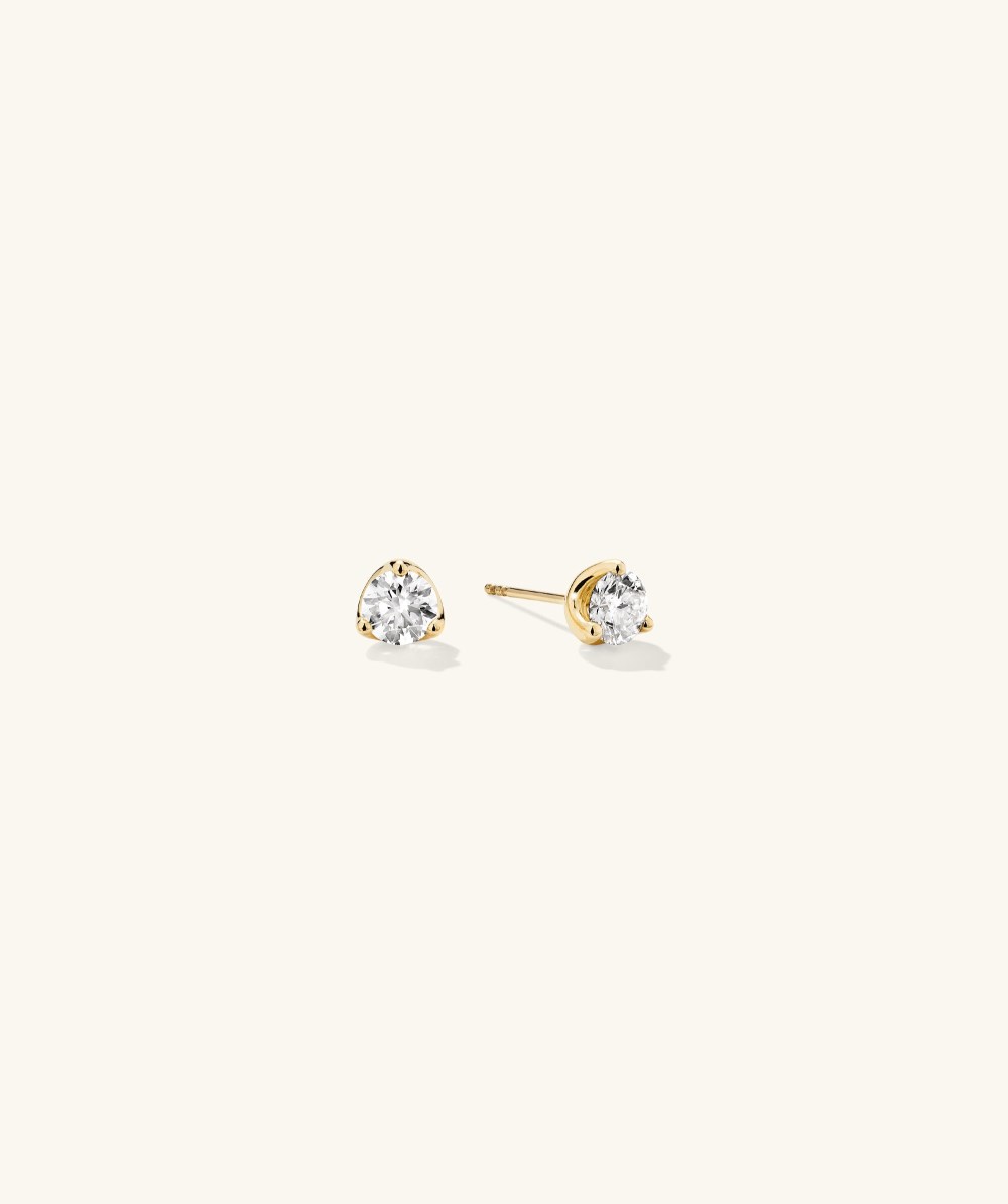 Mejuri Lab Grown Diamond Round Studs 1 TCW - 14k Yellow Gold