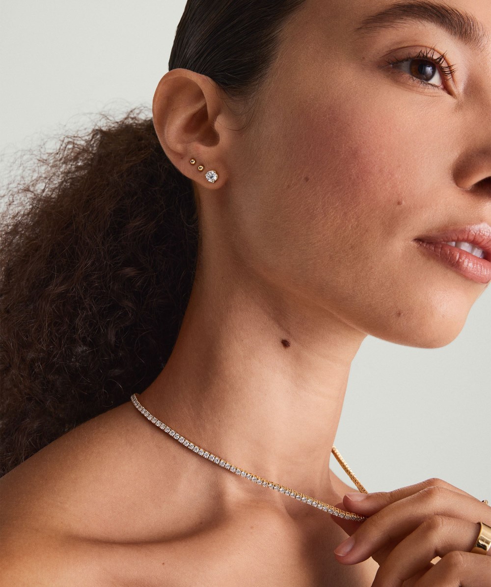 Mejuri Lab Grown Diamond Round Studs 1 TCW - 14k Yellow Gold