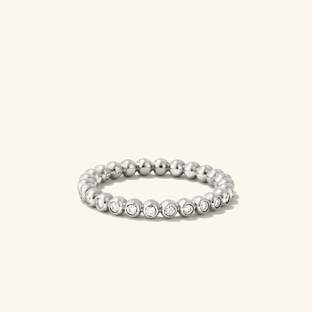 Mejuri Bold Beaded Diamond Eternity Ring - 14k White Gold