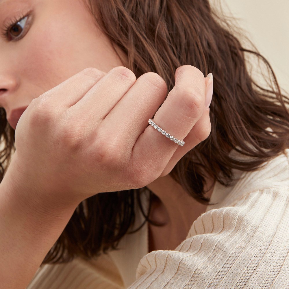 Mejuri Bold Beaded Diamond Eternity Ring - 14k White Gold