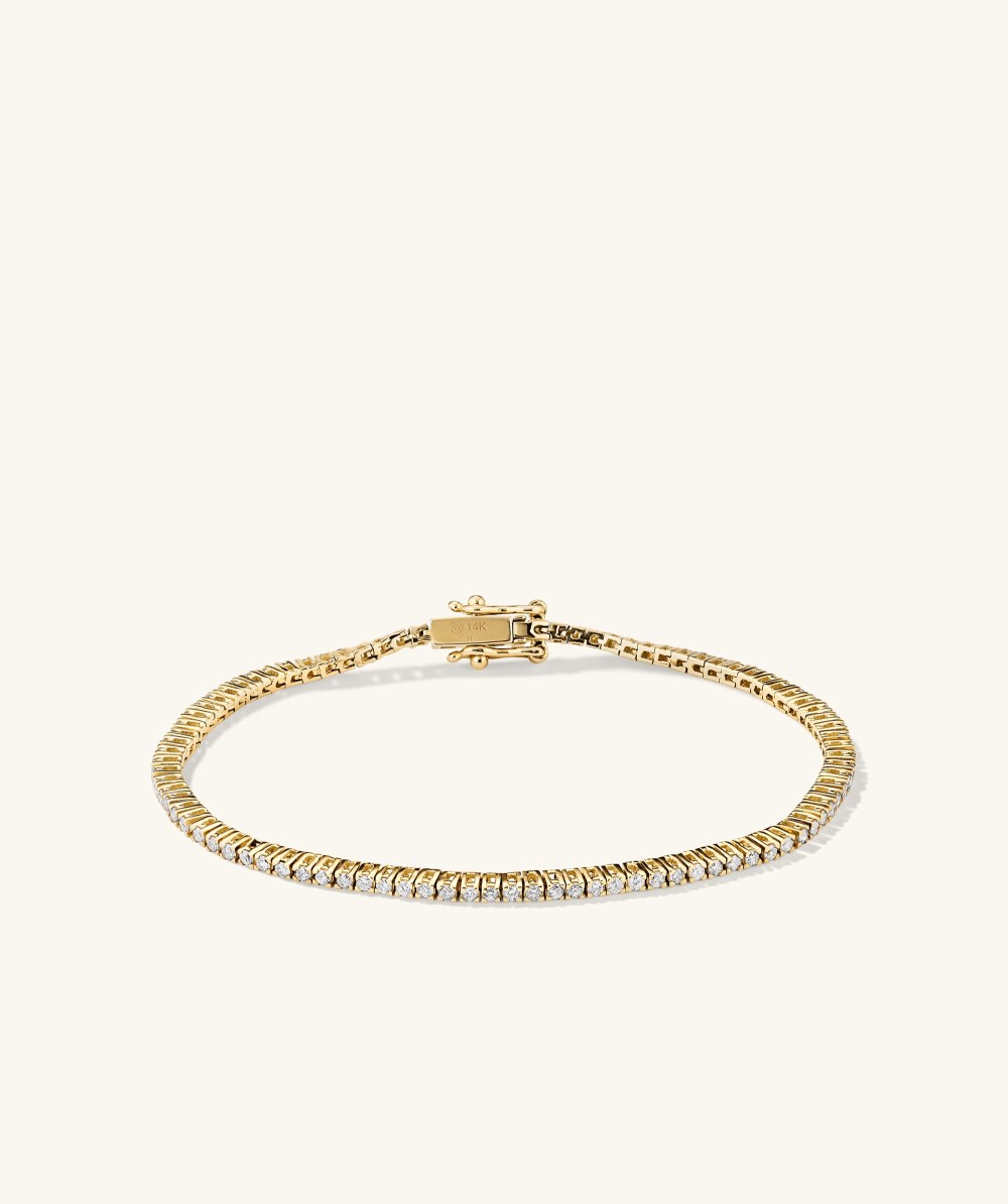 Mejuri Diamond Tennis Bracelet 1.3mm - 14k Yellow Gold