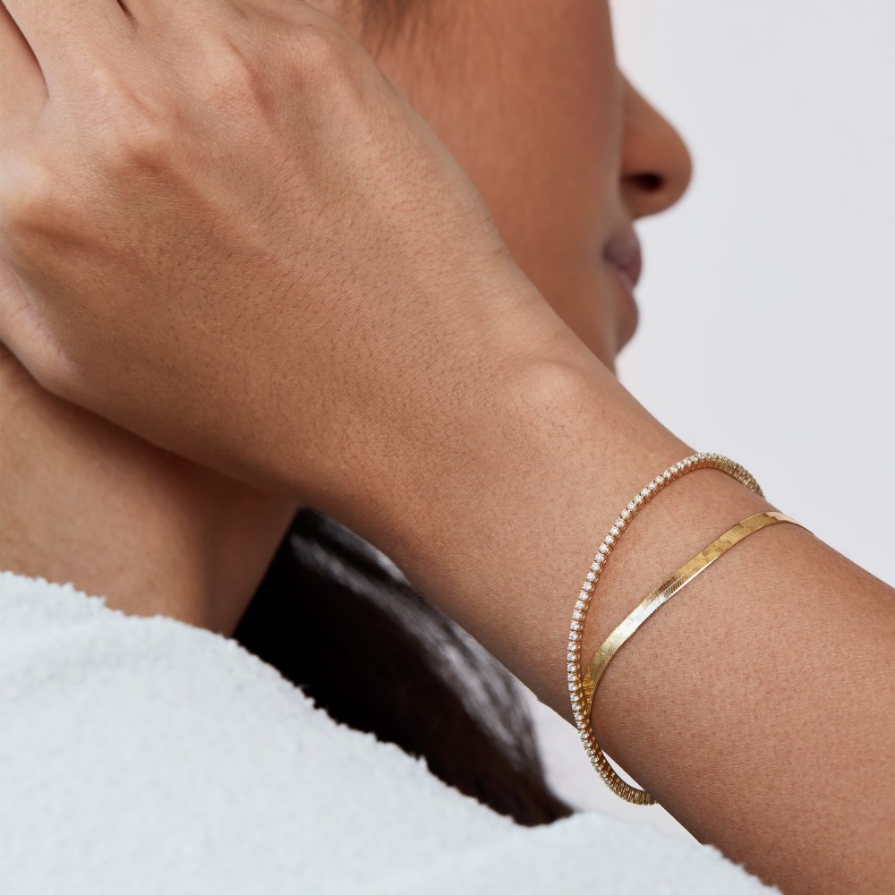 Mejuri Diamond Tennis Bracelet 1.3mm - 14k Yellow Gold