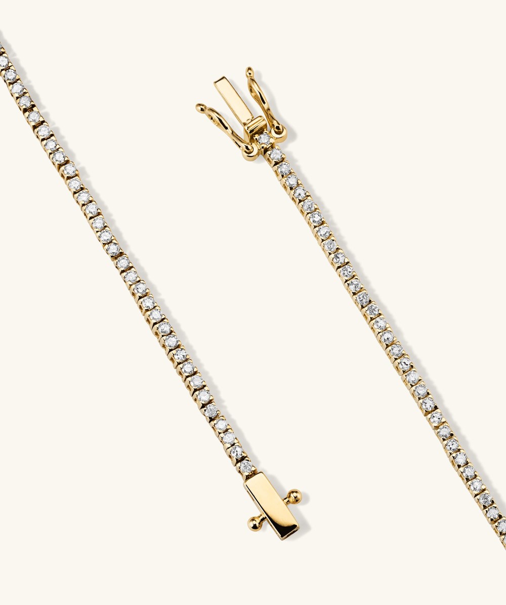 Mejuri Diamond Tennis Bracelet 1.3mm - 14k Yellow Gold