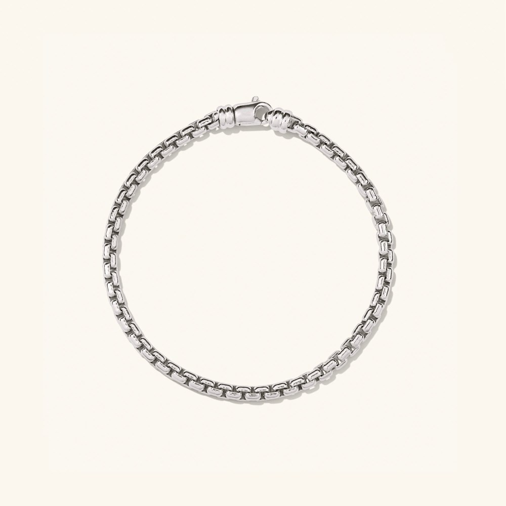 Mejuri Round Box Chain Bracelet - Sterling Silver