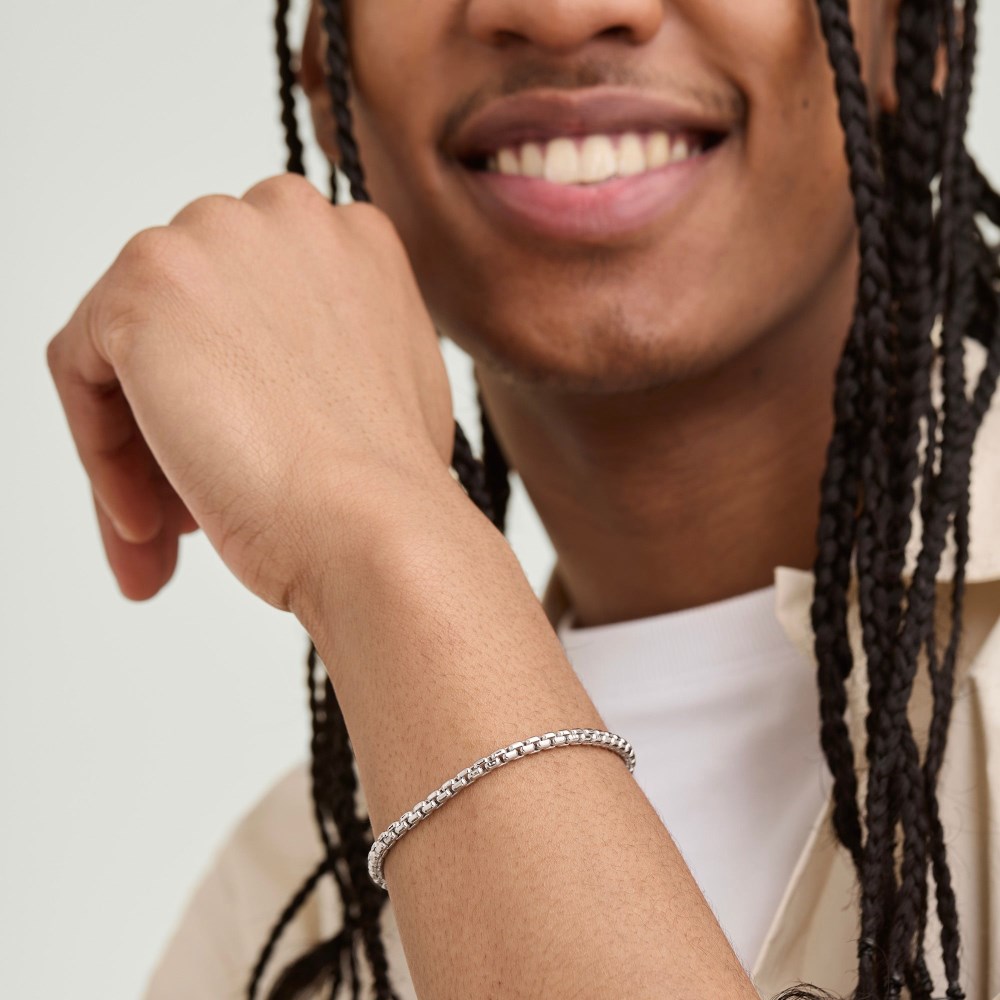 Mejuri Round Box Chain Bracelet - Sterling Silver