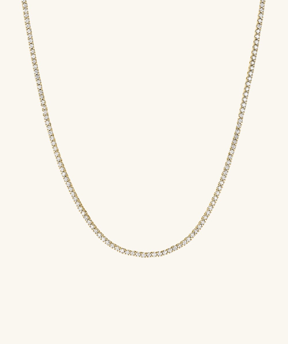 Mejuri Diamond Tennis Necklace 1.8mm - 14k Yellow Gold