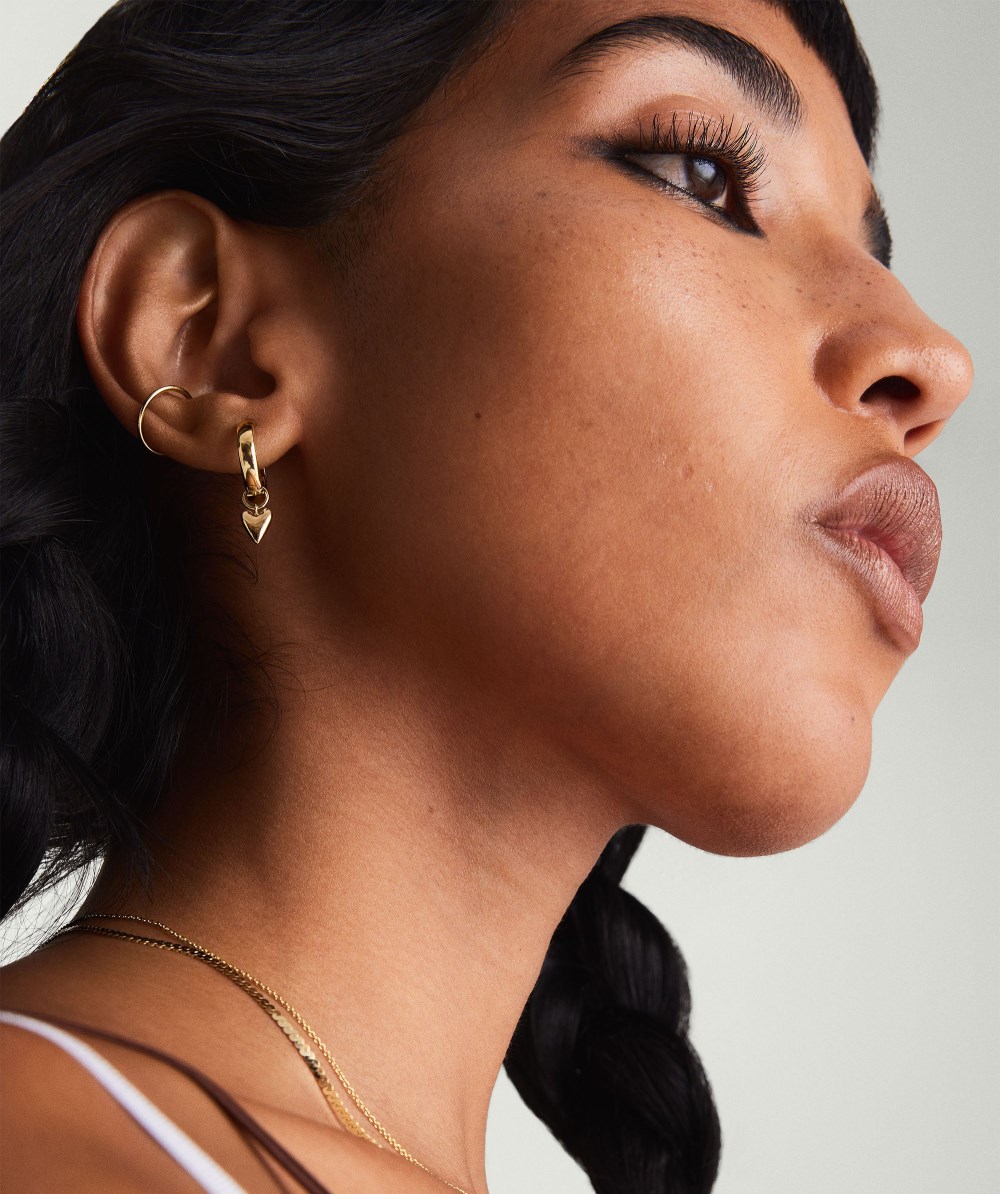 Mejuri Single Mini Heart Hoop Charm - 14k Yellow Gold