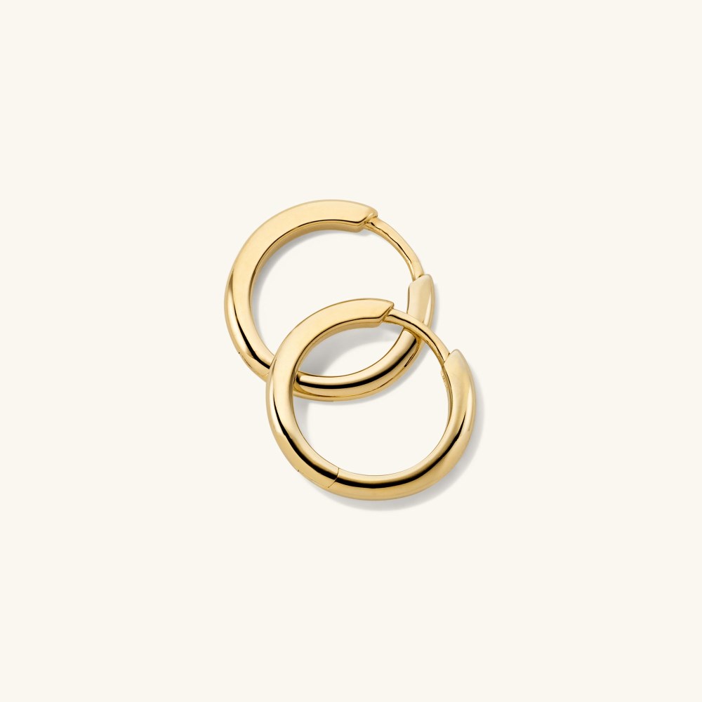 Mejuri Tube Medium Hoops - Gold Vermeil