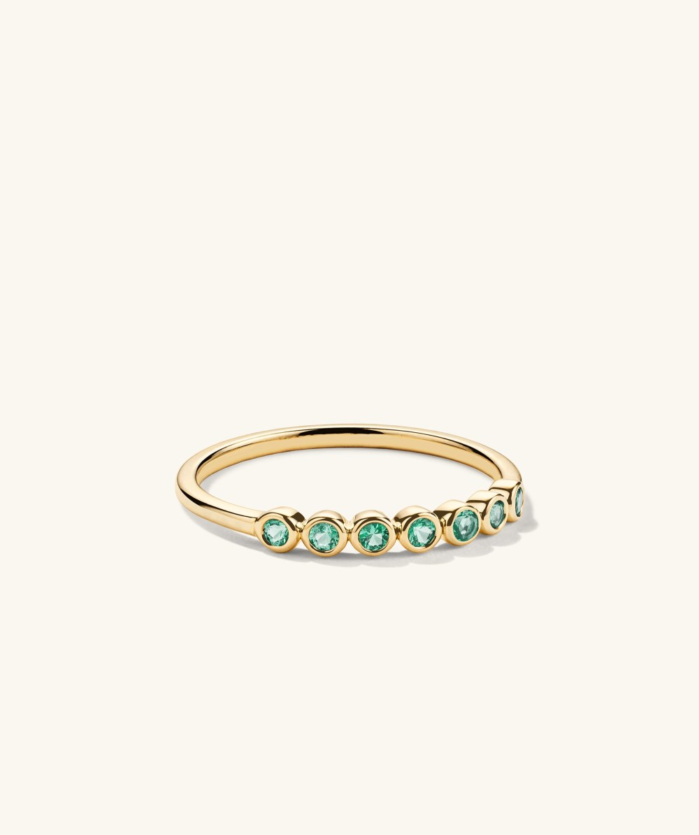 Mejuri Bezel Emerald Half Eternity Band - 14k Yellow Gold
