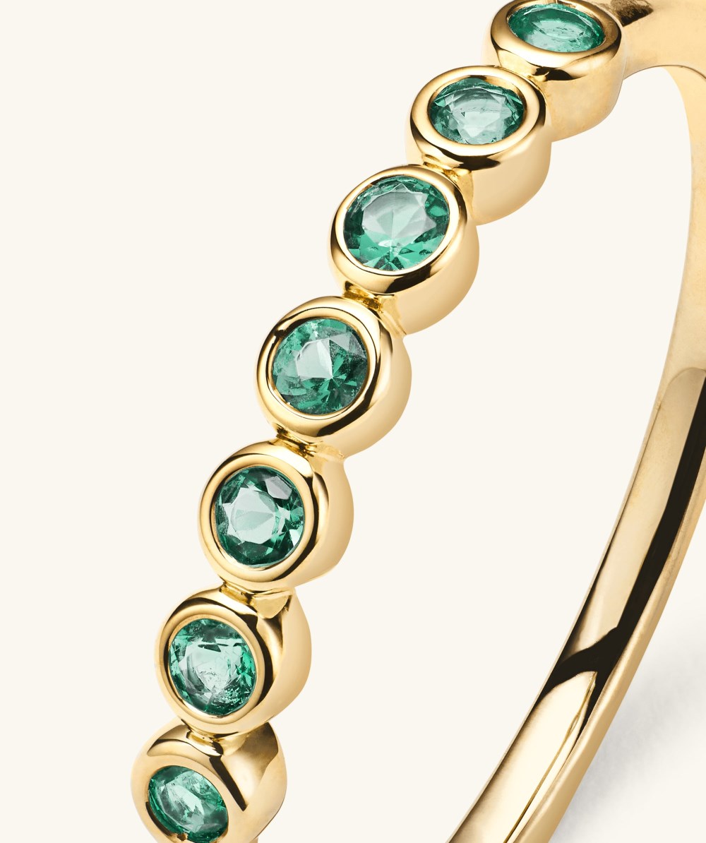 Mejuri Bezel Emerald Half Eternity Band - 14k Yellow Gold