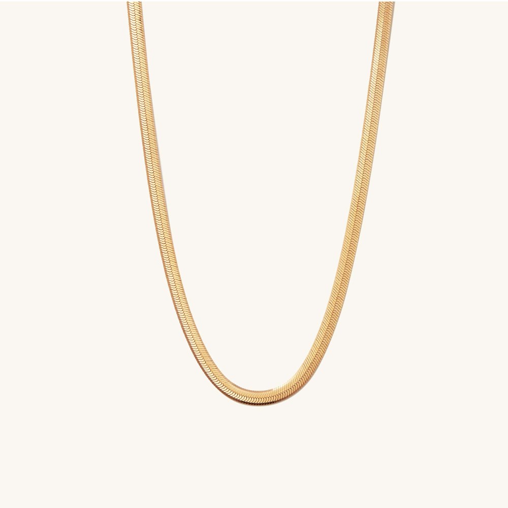 Mejuri Bold Herringbone Chain Necklace - Gold Vermeil