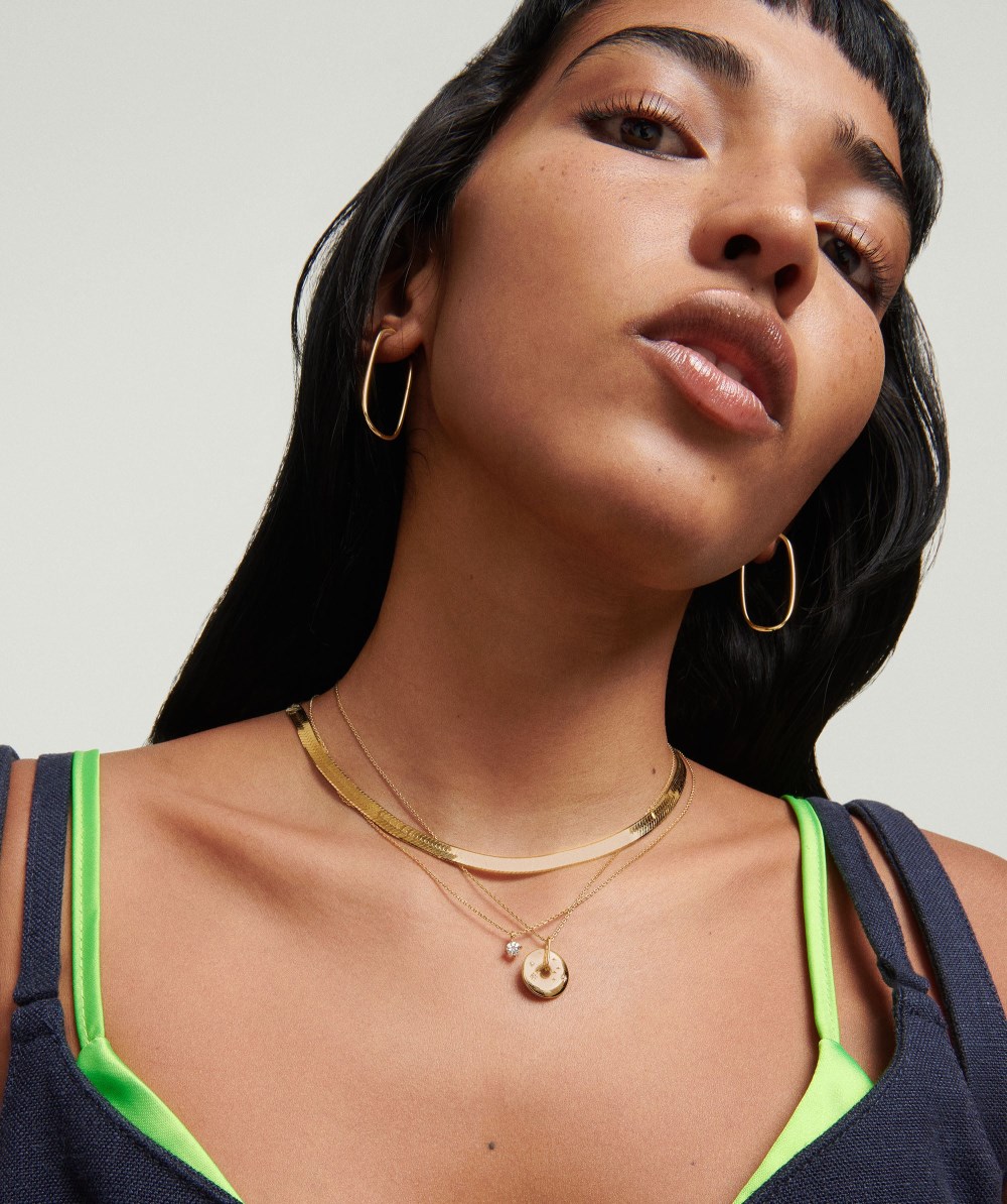 Mejuri Bold Herringbone Chain Necklace - Gold Vermeil