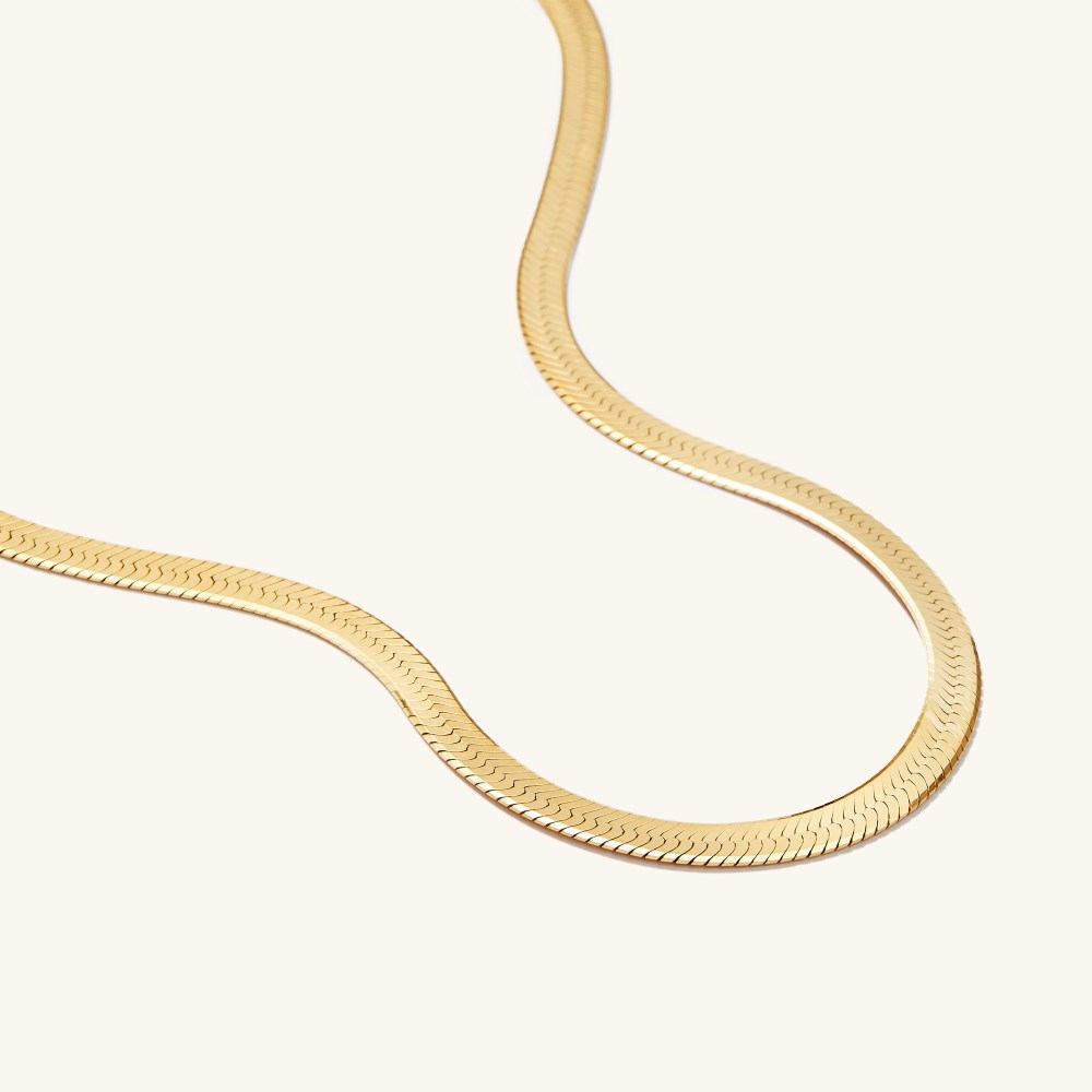 Mejuri Bold Herringbone Chain Necklace - Gold Vermeil