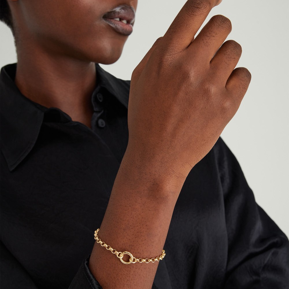 Mejuri Rolo Chain Charm Bracelet - 14k Yellow Gold