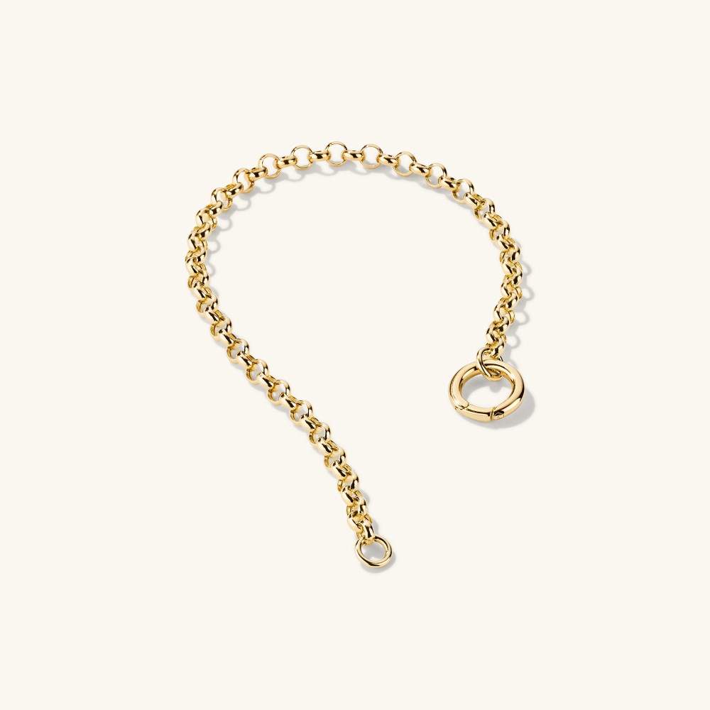 Mejuri Rolo Chain Charm Bracelet - 14k Yellow Gold