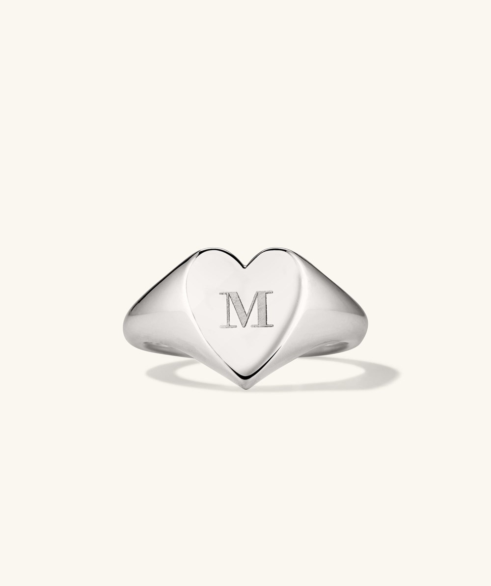 Mejuri Large Heart Signet - Sterling Silver