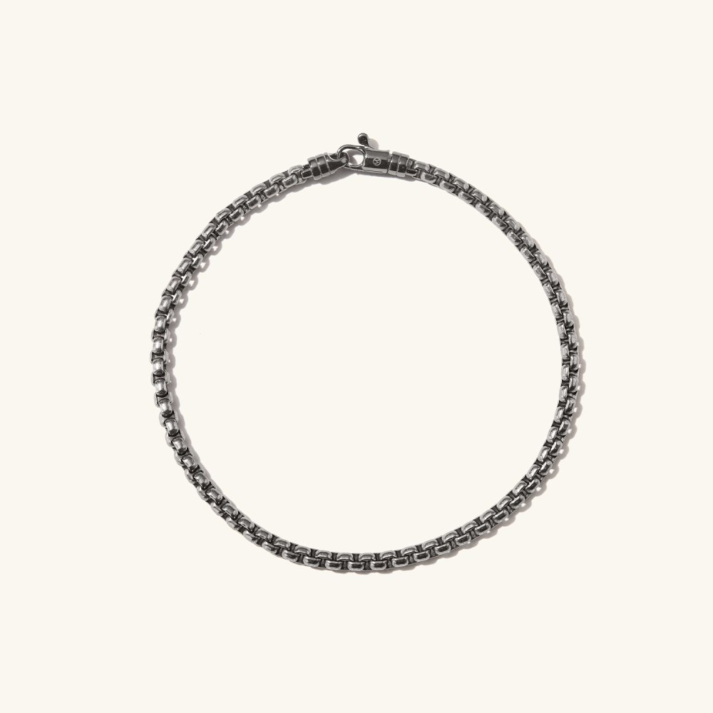 Mejuri Round Box Chain Bracelet - Titanium