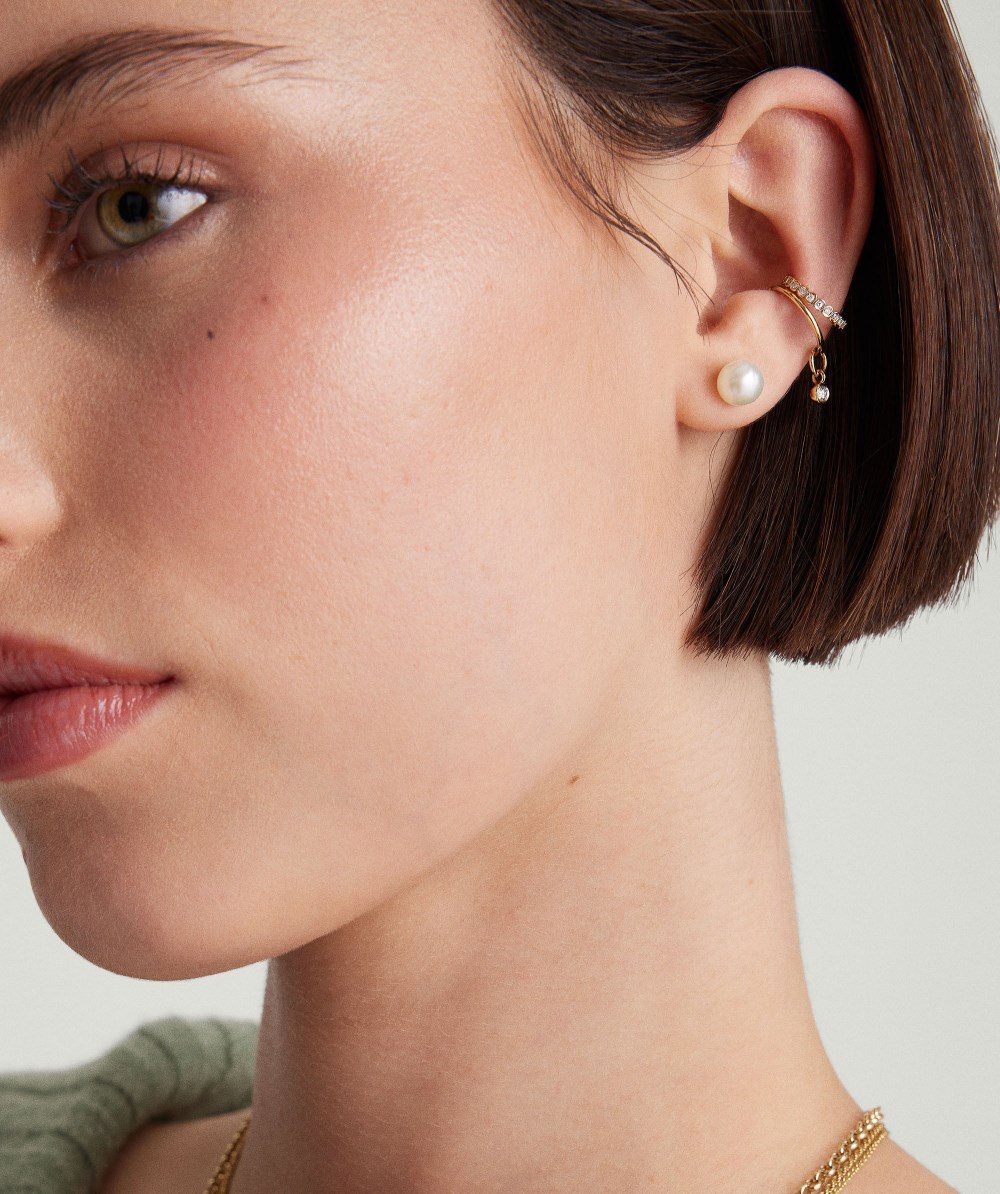 Mejuri Pearl Oversized Studs - Gold Vermeil