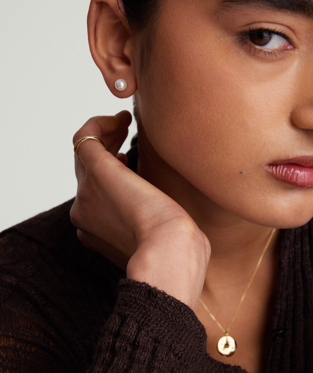 Mejuri Pearl Oversized Studs - Gold Vermeil