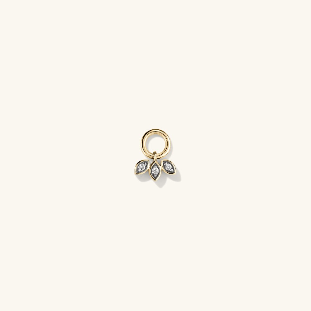 Mejuri Single Triple Marquise Diamond Hoop Charm - 14k Yellow Gold