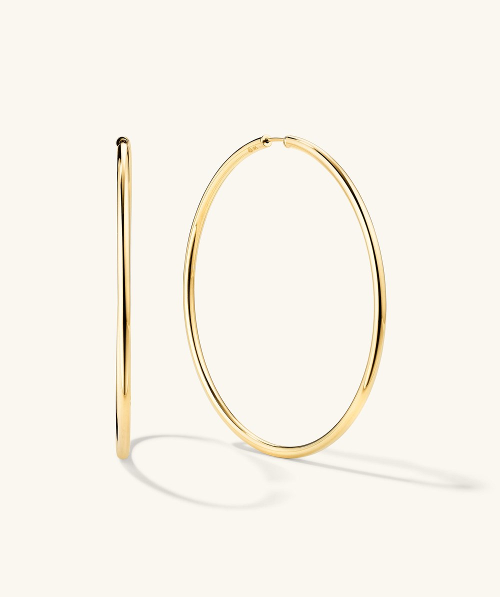 Mejuri Oversized Thin Hoops - 14k Yellow Gold