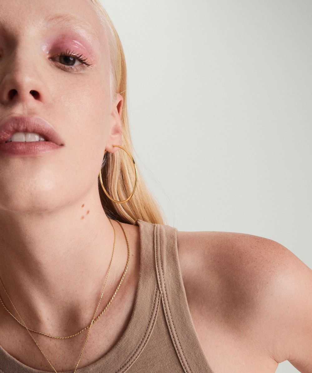 Mejuri Oversized Thin Hoops - 14k Yellow Gold