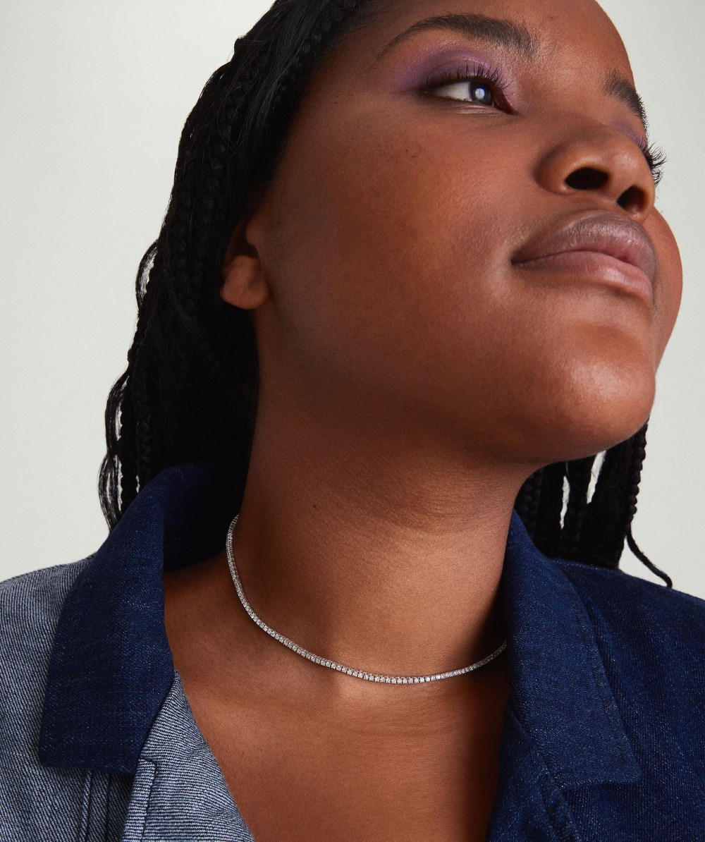 Mejuri Diamond Tennis Necklace 1.8mm - 14k White Gold