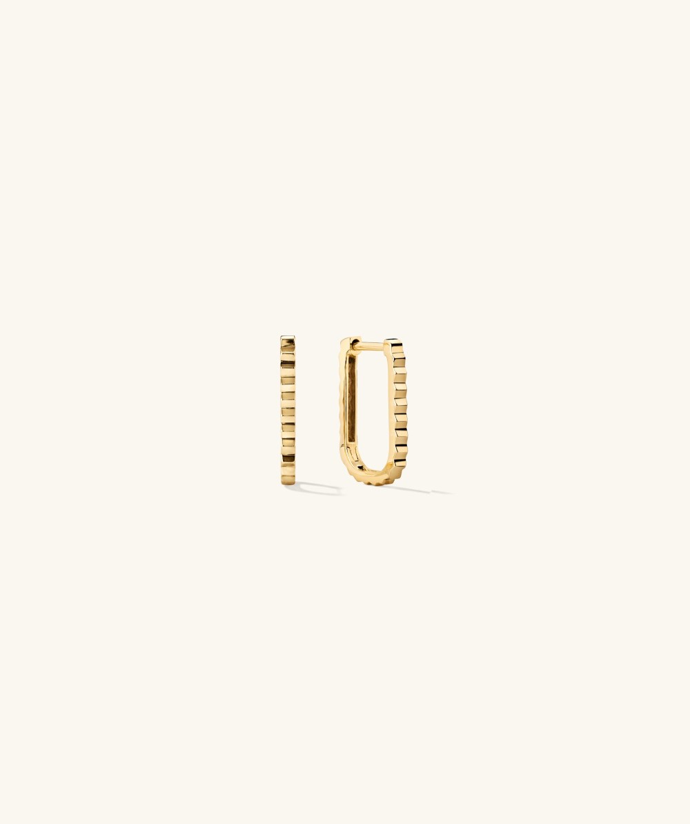 Mejuri Pleated Small U Hoops - 14k Yellow Gold